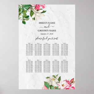 Magnolia-Blume Hochzeitsskizze Poster