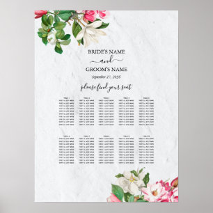 Magnolia-Blume Hochzeitsskizze Poster