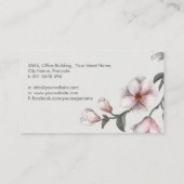 Magnolia-Blume-Illustration Visitenkarte (Rückseite)