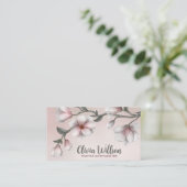 Magnolia-Blume-Illustration Visitenkarte (Stehend Vorderseite)