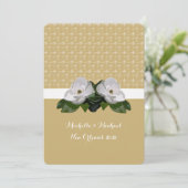 Magnolia Blume Lilie Hochzeit Einladung (Stehend Vorderseite)