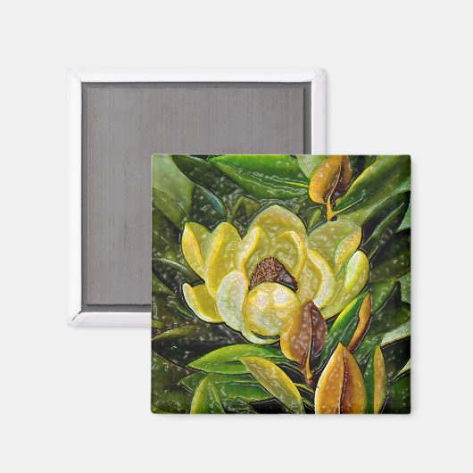 Magnolia-Blume Magnet (Vorderseite/Rückseite)