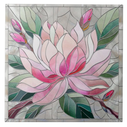 Magnolia Blume Mosaik Keramik Tile Fliese (Vorderseite)
