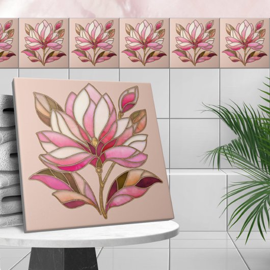 Magnolia Blume Mosaik Keramik Tile Fliese