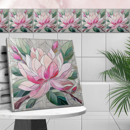 Magnolia Blume Mosaik Keramik Tile Fliese