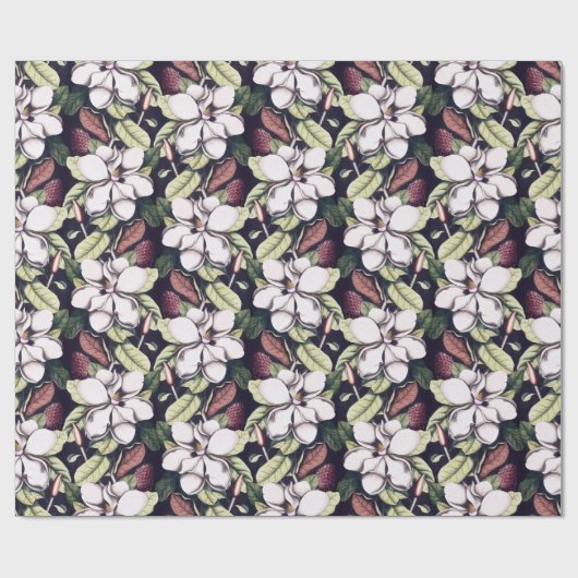 Magnolia-Blume-Muster Geschenkpapier (Flach)