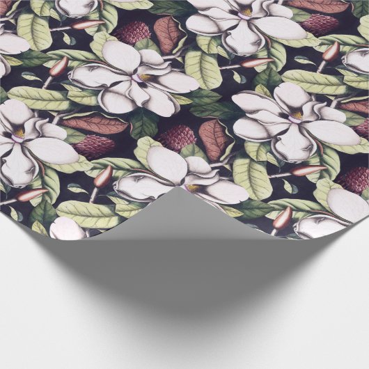 Magnolia-Blume-Muster Geschenkpapier (Ecke)
