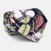 Magnolia-Blume-Muster Krawatte (Gerollt)