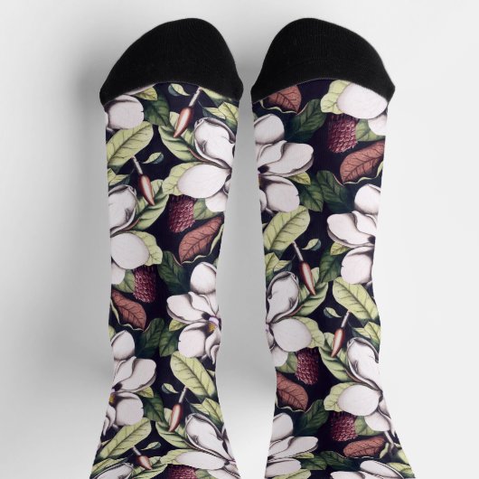 Magnolia-Blume-Muster Socken (Oben)
