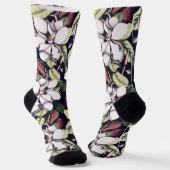 Magnolia-Blume-Muster Socken (Gewinkelt)