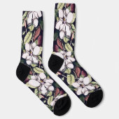 Magnolia-Blume-Muster Socken (Rechts)