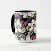 Magnolia-Blume-Muster Tasse (Vorderseite Links)