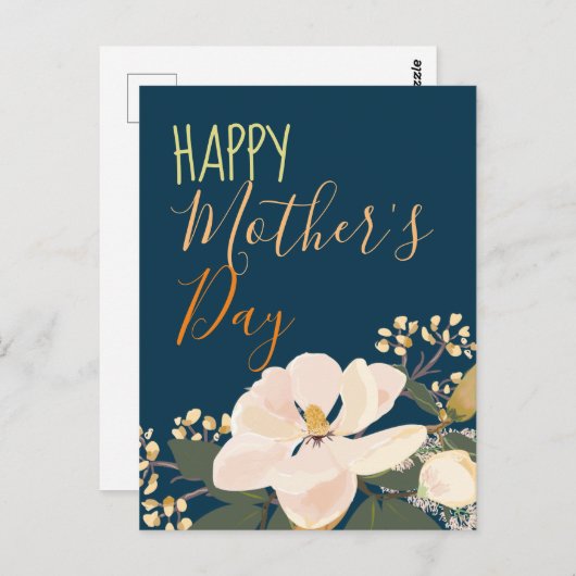 Magnolia Blume/Muttertag Postkarte (Vorne/Hinten)