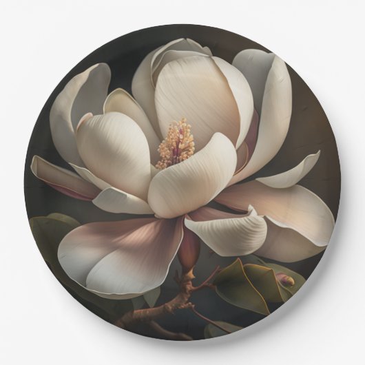 Magnolia-Blume Pappteller (Vorderseite)