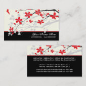 Magnolia Blume Rote Blüte Visitenkarte (Vorne/Hinten)