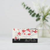 Magnolia Blume Rote Blüte Visitenkarte (Stehend Vorderseite)