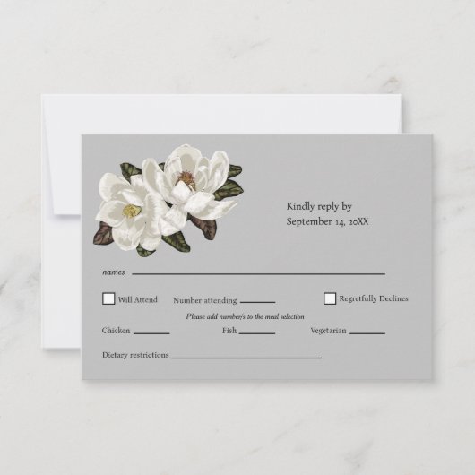 Magnolia-Blume RSVP Karte (Vorderseite)