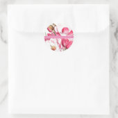 MAGNOLIA-BLUME RUND UM DEN INDIVIDUELLE NAME STICK RUNDER AUFKLEBER (Tasche)