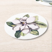 Magnolia-Blume Runder Pappuntersetzer (Angewinkelt)