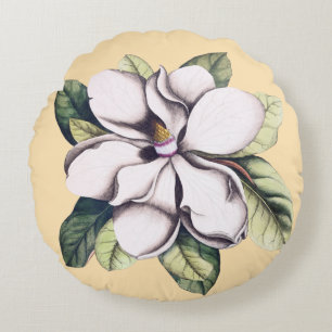 Magnolia-Blume Rundes Kissen