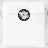 Magnolia Blume Schwarzer Rundsticker Runder Aufkleber (Tasche)