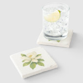 Magnolia-Blume Steinuntersetzer (Seitenansicht)