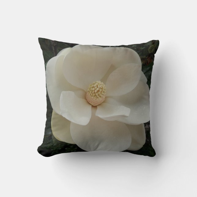 Magnolia Blume Throw Kissen (Vorderseite)