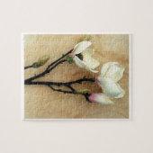 Magnolia-Blume über Parchment Moderne Fotografie Puzzle (Horizontal)