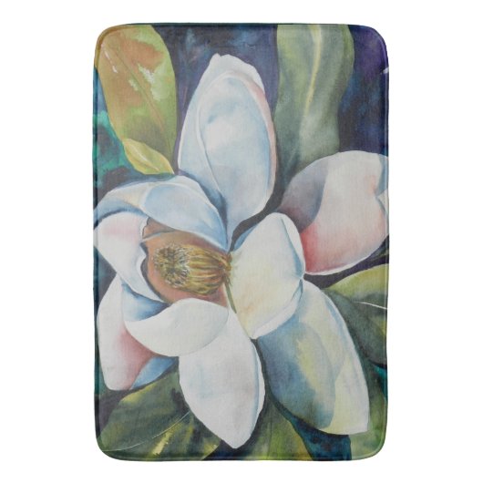 Magnolia Blume und Blätter Badematte (Vorderseite Vertikal)