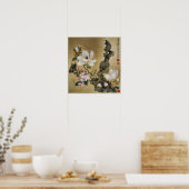 Magnolia Blume und Butterfly Ming Dynsty Poster (Küche)