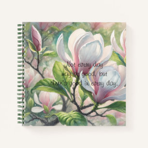 Magnolia-Blume und Zitat Notizblock