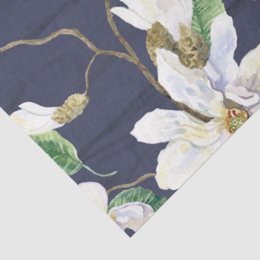 Magnolia Blumenfarm Navy Holzdekoupage Seidenpapier (Ausschnitt)