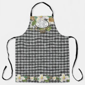 Magnolia Blumenfarm Schwarz-weiß Küche Name Schürze (Vorderseite)