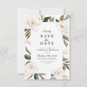 Magnolia-Blumenkarte Save the Date (Vorderseite)