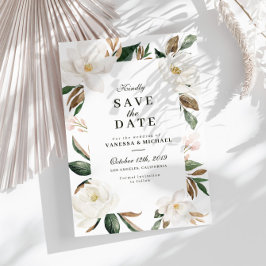 Magnolia-Blumenkarte Save the Date