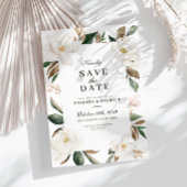 Magnolia-Blumenkarte Save the Date