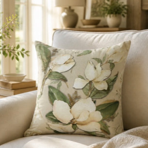 Magnolia Blumenwerfer-Kissen Kissen