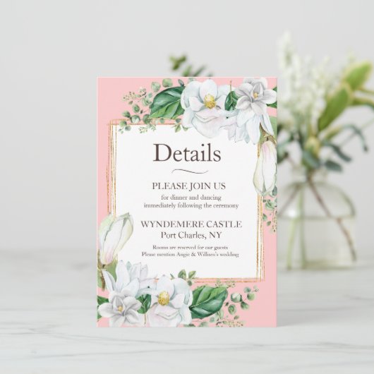 Magnolia Blush Begleitkarte (Stehend Vorderseite)