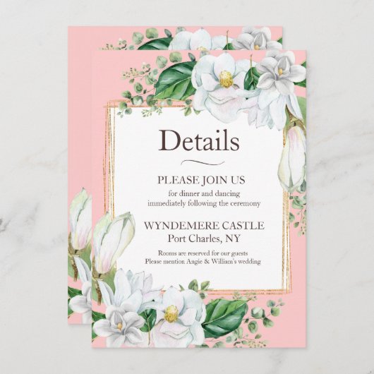 Magnolia Blush Begleitkarte (Vorne/Hinten)