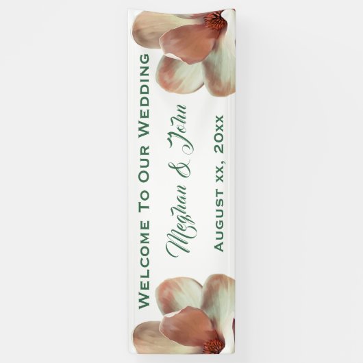 Magnolia Blush - Hochzeitsbanner - 2,5' x 8' Banner (Vertikal)