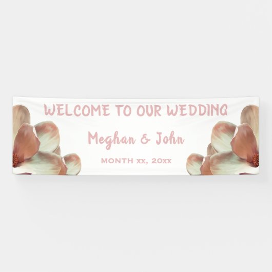 Magnolia Blush - Hochzeitsbanner - 2,5' x 8' Banner (Horizontal)