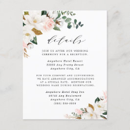 Magnolia Blush Pink Gold und White Floral Wedding Begleitkarte