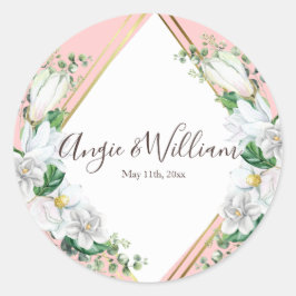 Magnolia Blush Runder Aufkleber