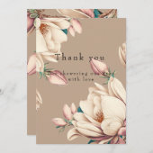 Magnolia Blüte Babydusche Dankeskarte (Vorne/Hinten)