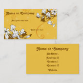 Magnolia Blüten aus hellbraunem Amber Visitenkarte (Vorne/Hinten)