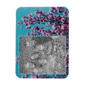 Magnolia Blüten Blauer Himmel Gemälde hinzufügen I Magnet (Vertikal)