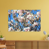 Magnolia Blüten / Blauer Himmel gezackte Canvas Pr Leinwanddruck (Insitu (Wohnzimmer))