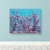 Magnolia Blüten Blauer Himmel Ihr eigenes Foto Leinwanddruck (Insitu (Holzboden))