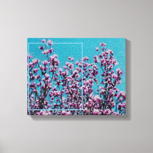 Magnolia Blüten Blauer Himmel Ihr eigenes Foto Leinwanddruck (Vorderseite)