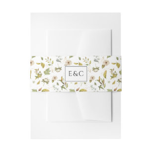 Magnolia-Blüten   Eleganter Violet Blumengrün Einladungsbanderole